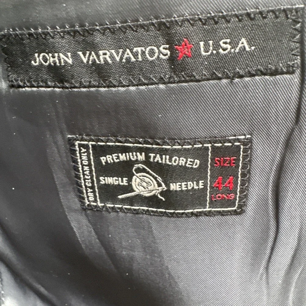 John Varvatos Gray Blazer Men's 44L‎ Premium Tailored Single Needle Two Button